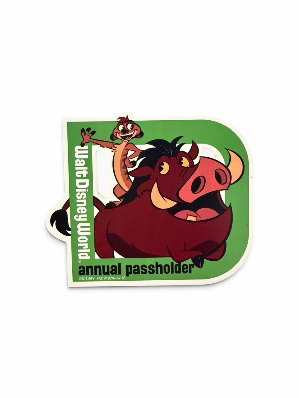 Disney Pumbaa & Timon Green Annual Passholder Magnet